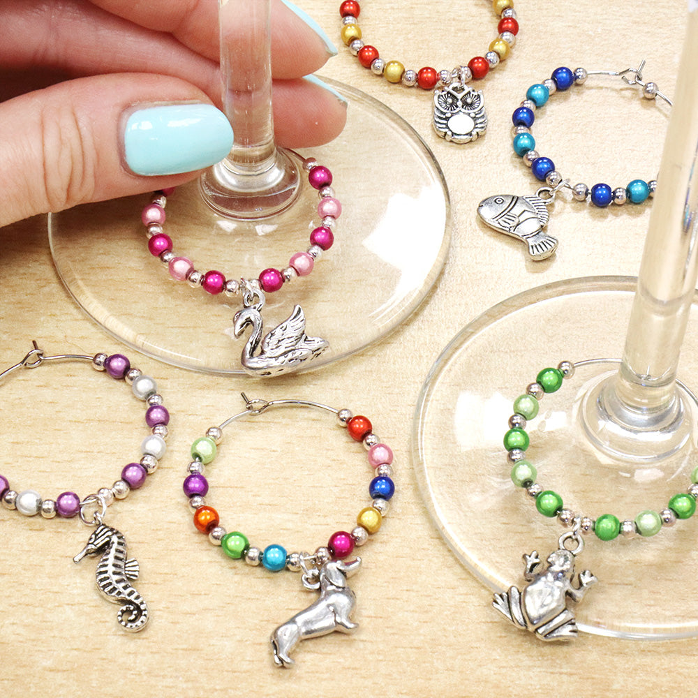 Animal Party Wine Glass Charms Kit