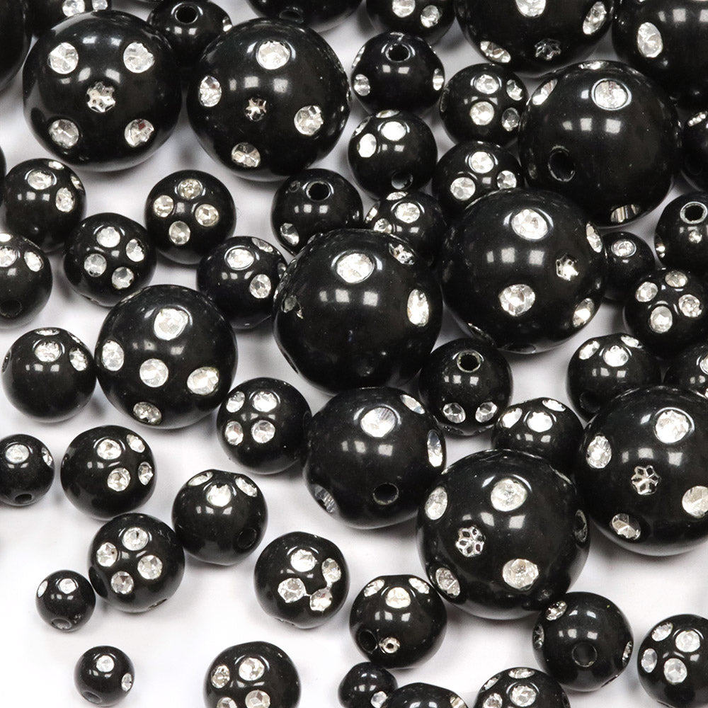 Black Sparkly Plastic Mix - Pack of 100g