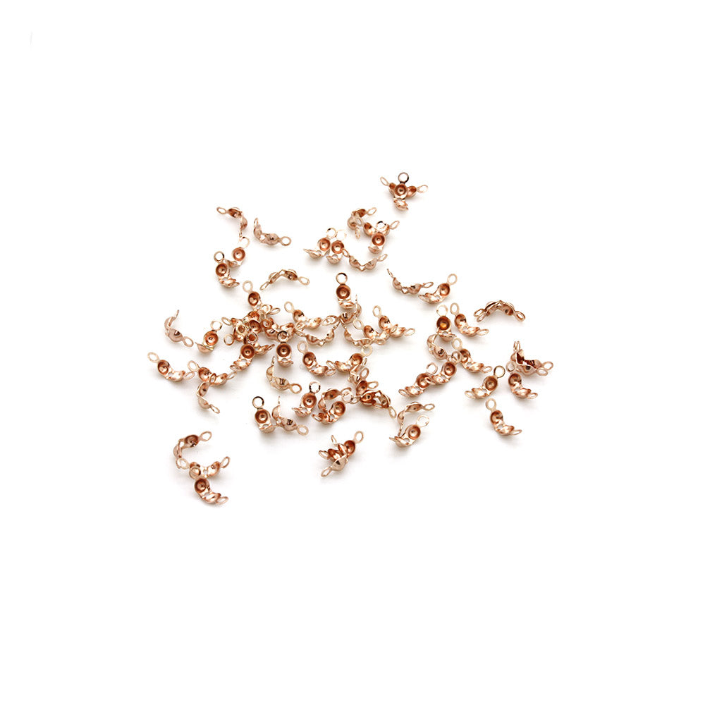 Calotte Rose Gold Plated 7x3mm-Pack of 50