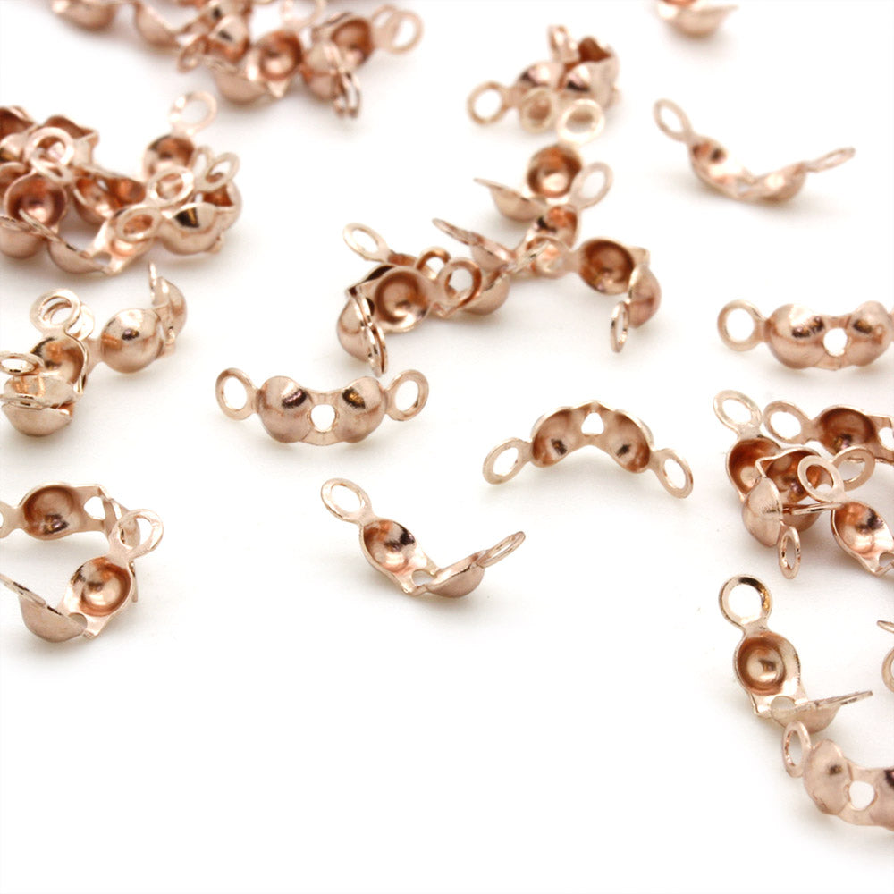 Calotte Rose Gold Plated 7x3mm-Pack of 50