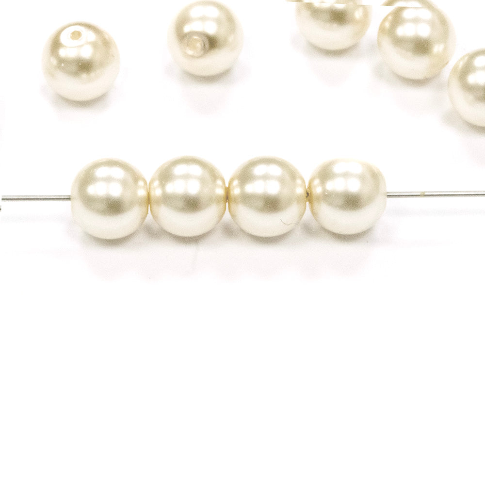 Preciosa Crystal Pearl Light Creamrose Round 6mm - Pack of 10