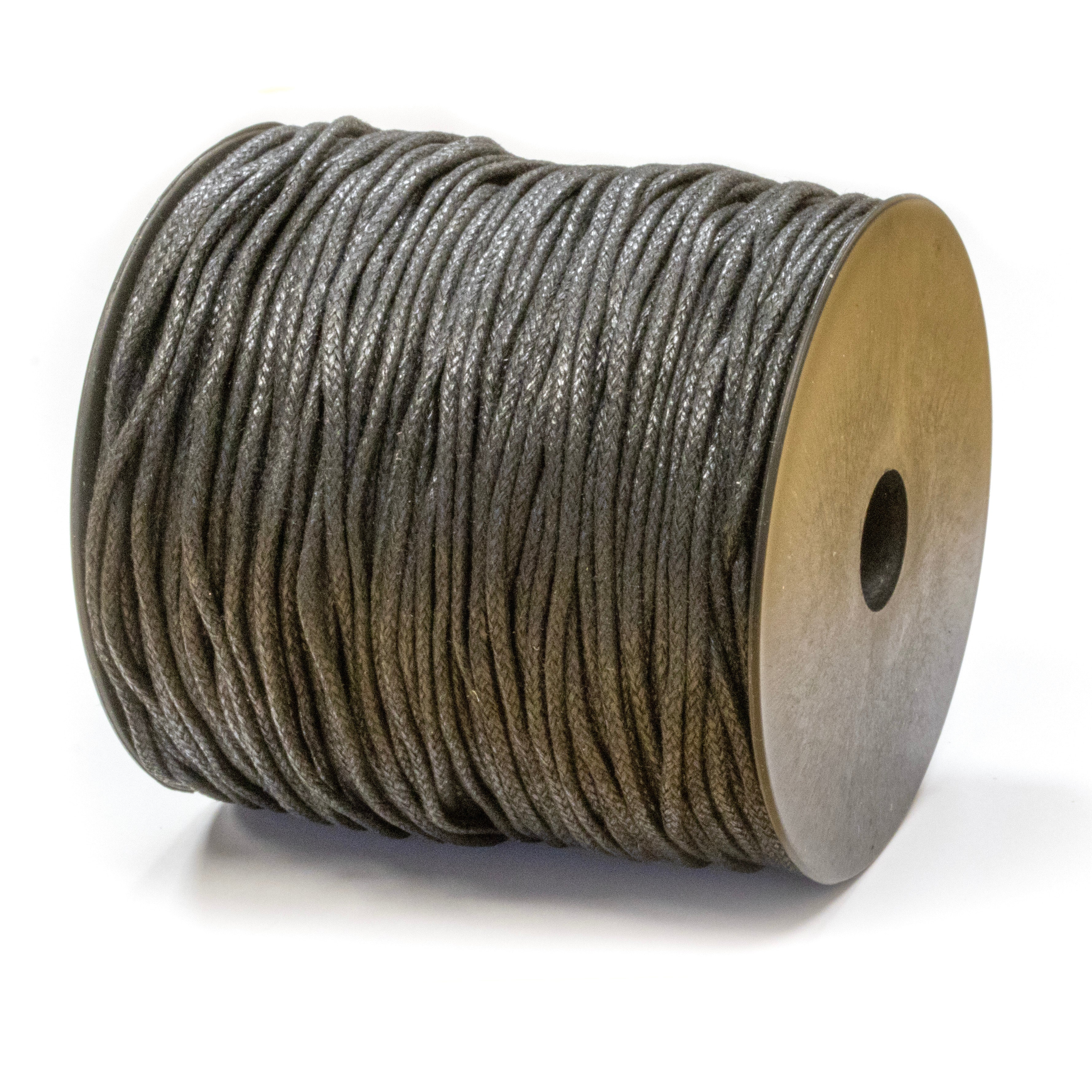 Black Cotton Cord 2mm - Reel of 100m