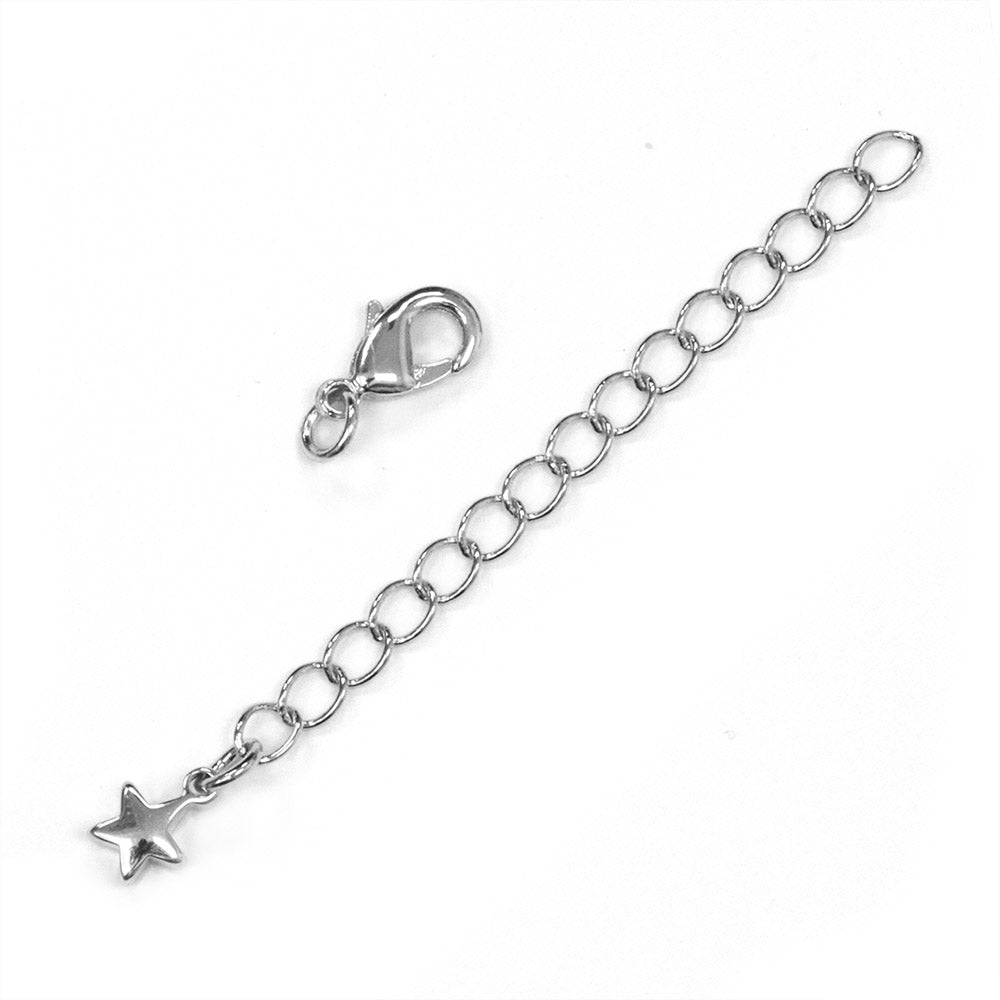 Extension Chain and Trigger Star Silver Plated 6.5cm - Pack of 2