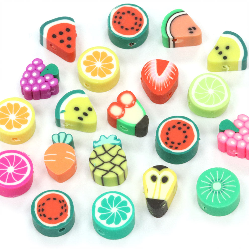 Fruit Polymer Clay Mix 10-12x5mm-Pack of 20
