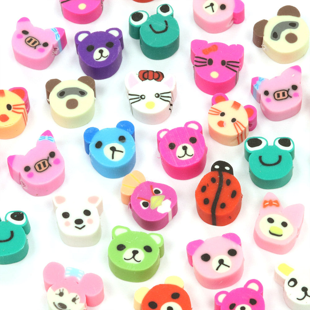 Polymer Clay Animal Faces Mix - Pack of 50