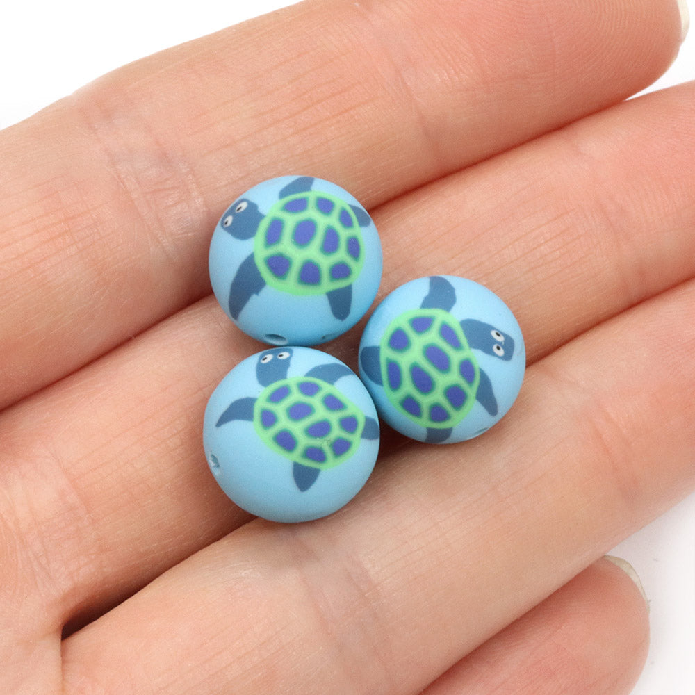 Polymer Clay Sea Turtle 12mm - Pack of 20