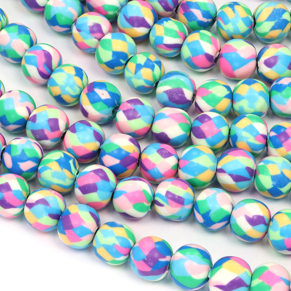 Polymer Clay Confetti Rounds 8mm - 32cm Strand