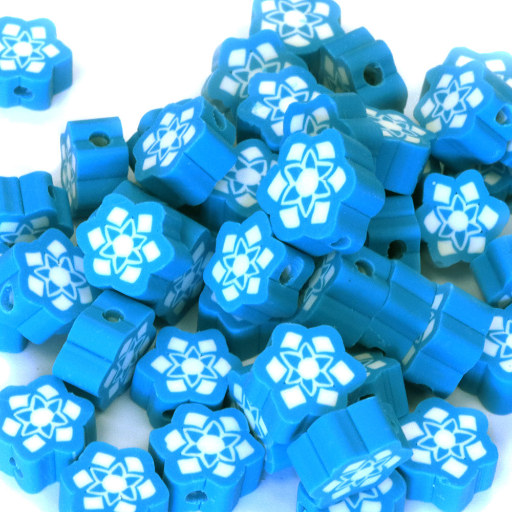 Polymer Clay Snowflake 10mm - Pack of 50