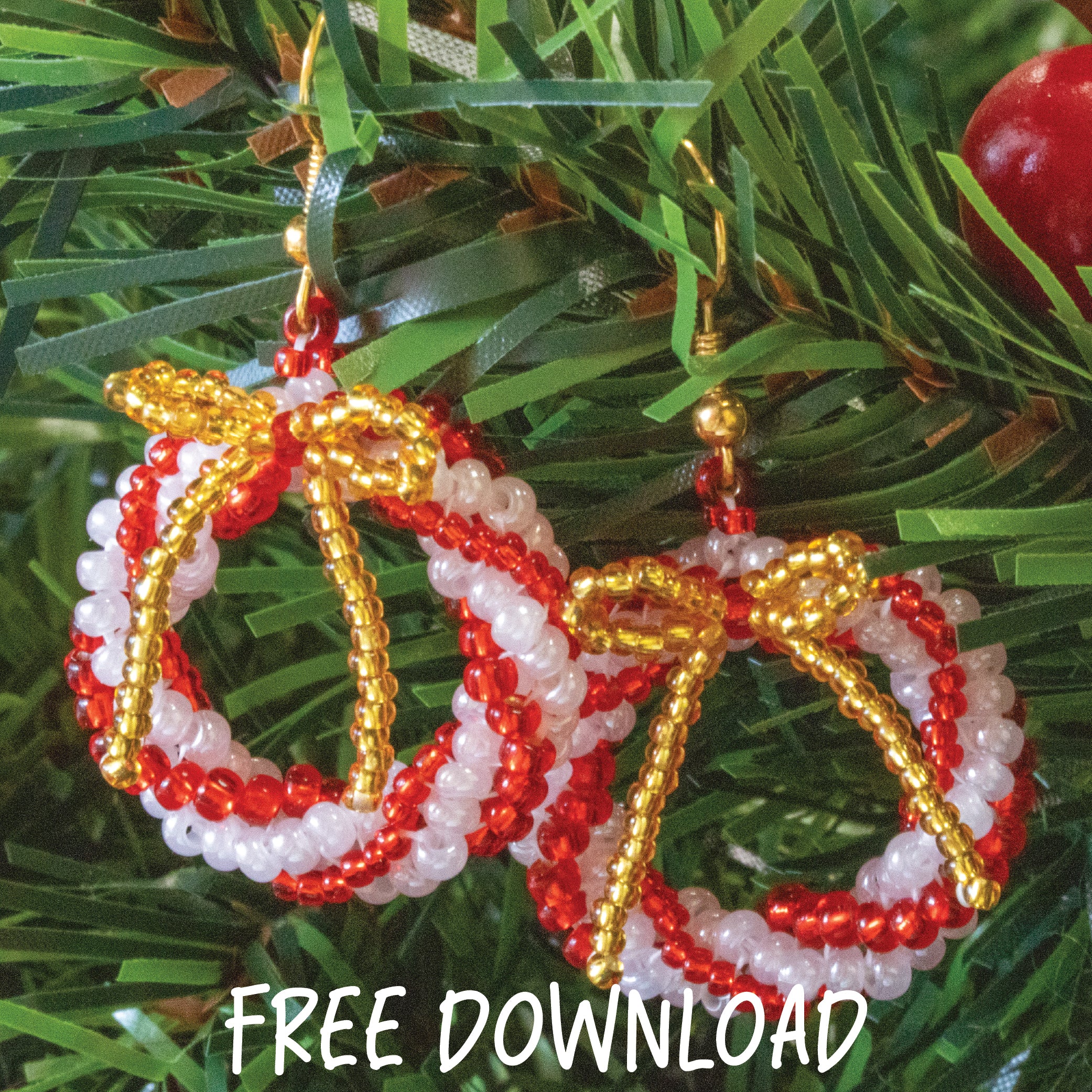 Candy Cane Earrings Downloadable Instructions