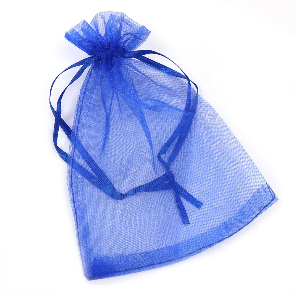 Gift Bag Royal Blue Organza Rectangle 95x135mm-Pack of 10