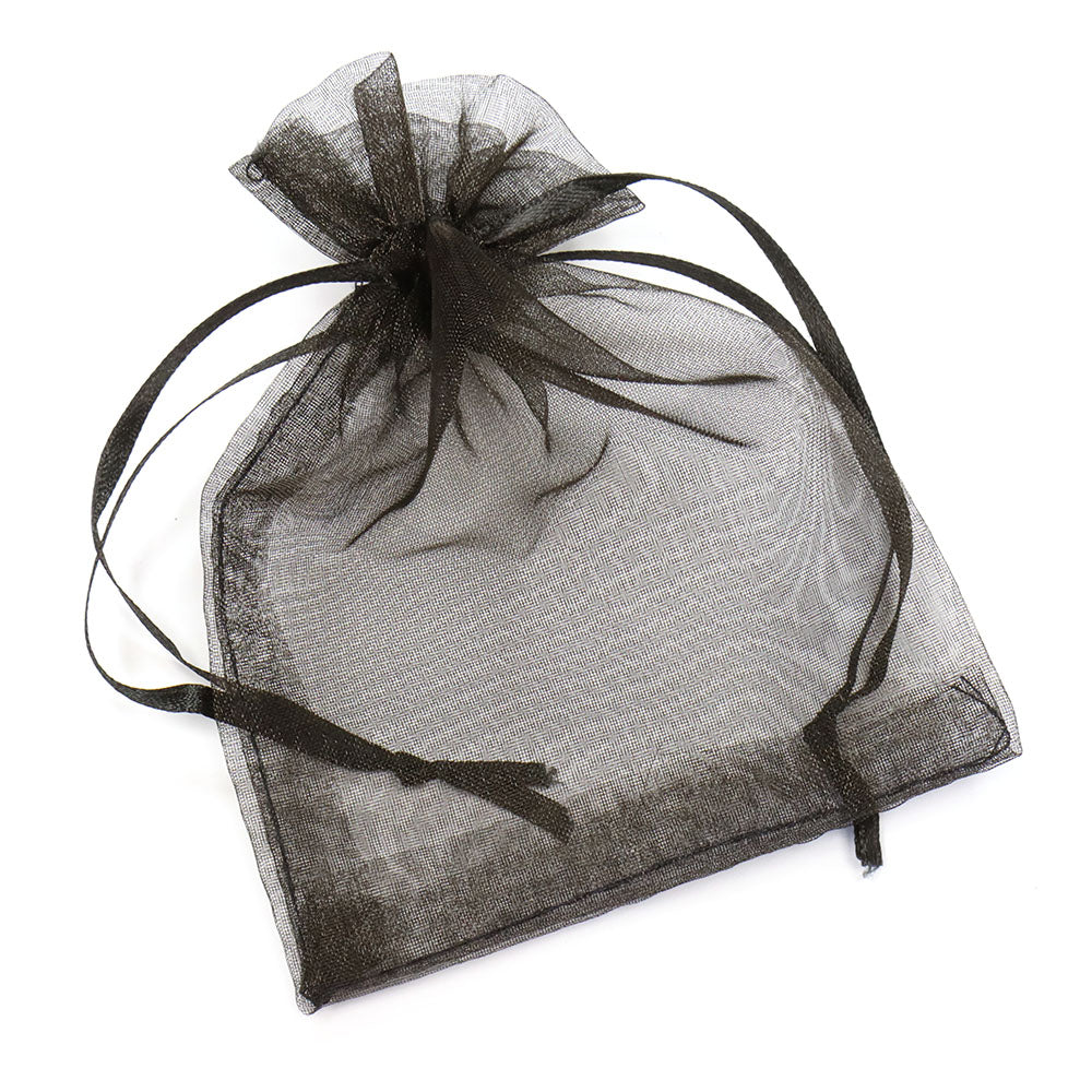 Gift Bag Black Organza Rectangle 86x132mm-Pack of 10