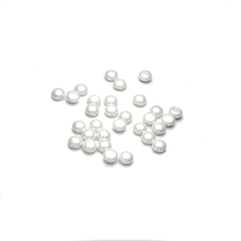 Pressed Glass Candy Bead 8mm Pearlescent - Pack of 30