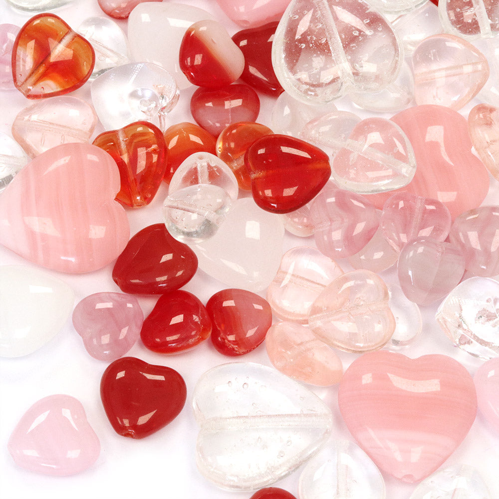 Czech Pressed Glass Mix Valentine - Pack of 50g