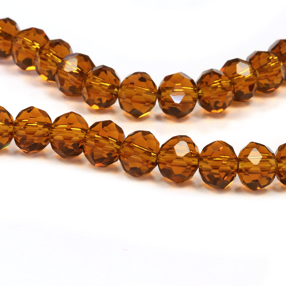 Faceted Rondelle Chocolate 4x6mm - 1 string