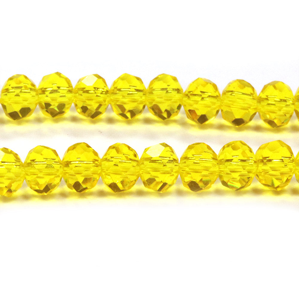 Faceted Rondelle Yellow 4x6mm - 1 string