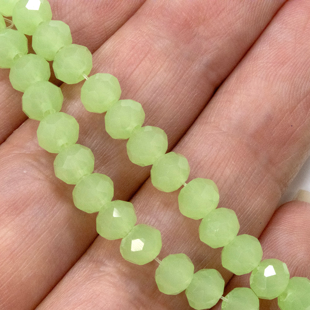 Faceted Rondelle Opal 4x6mm Pale Green 4x6mm - 1 string