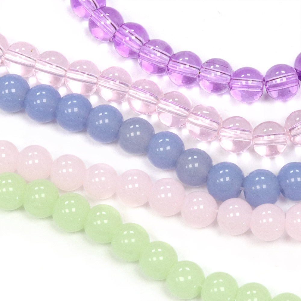 Spring Bead Glass Bead Bundle Spring Rounds Mix - 5 Strands