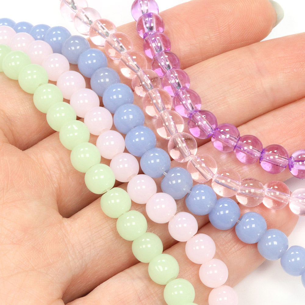 Spring Bead Glass Bead Bundle Spring Rounds Mix - 5 Strands