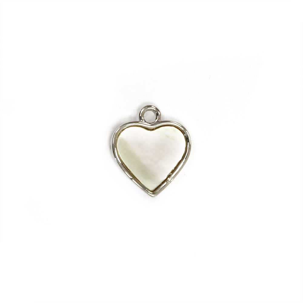 Shell Heart Pendant Silver Plated 12x10mm - Pack of 1