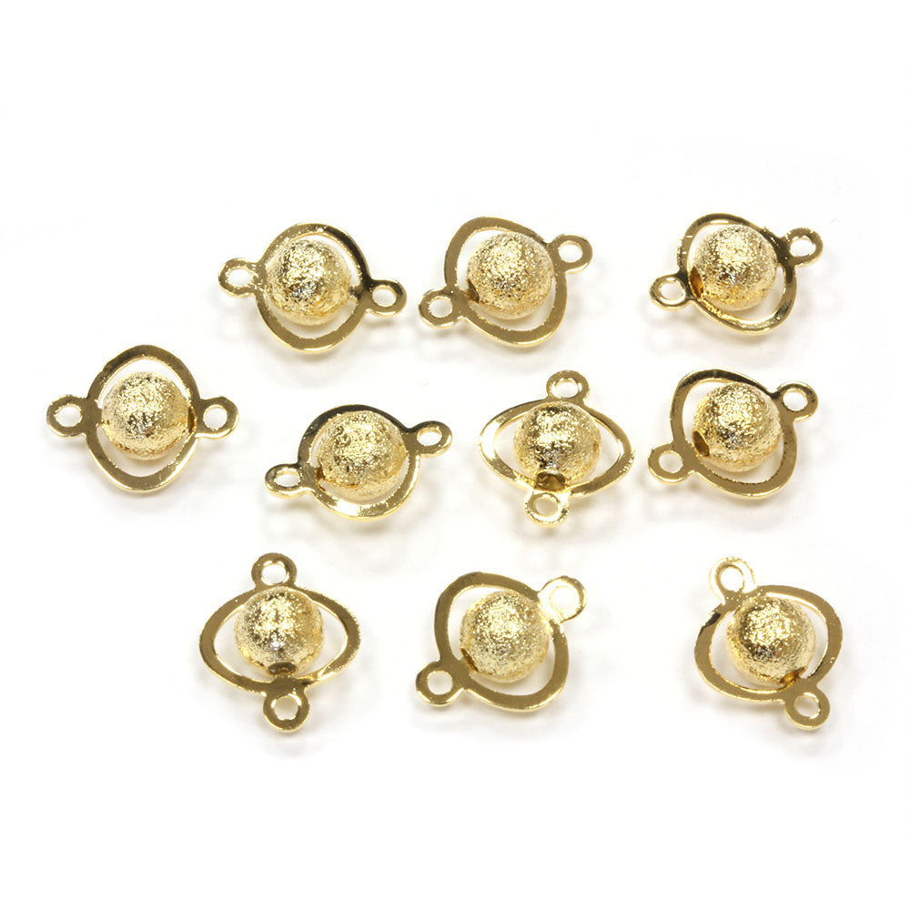 Disco Ball Link Gold Plated 9x10mm - Pack of 10