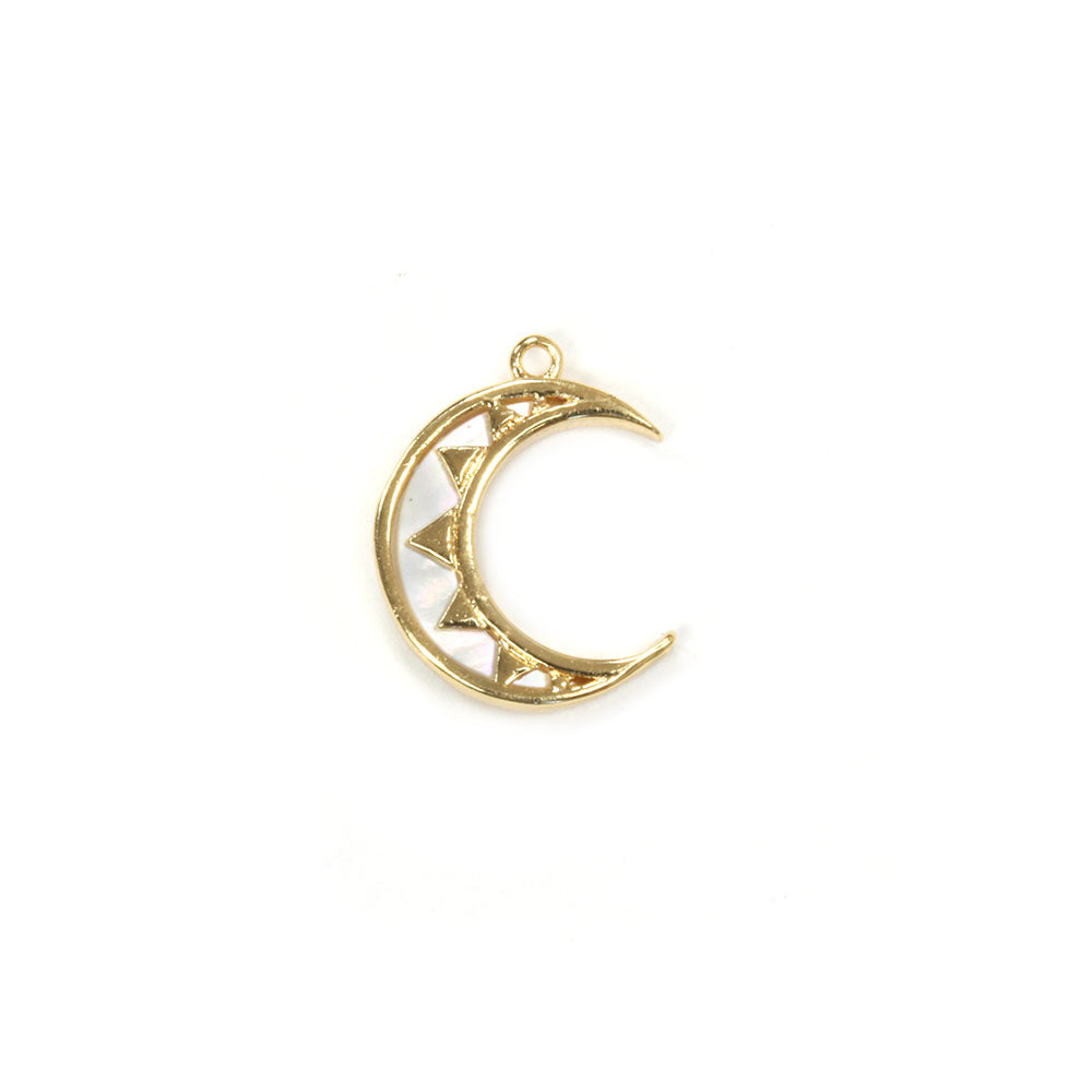 Shell Moon Pendant Gold Plated 13mm - Pack of 1