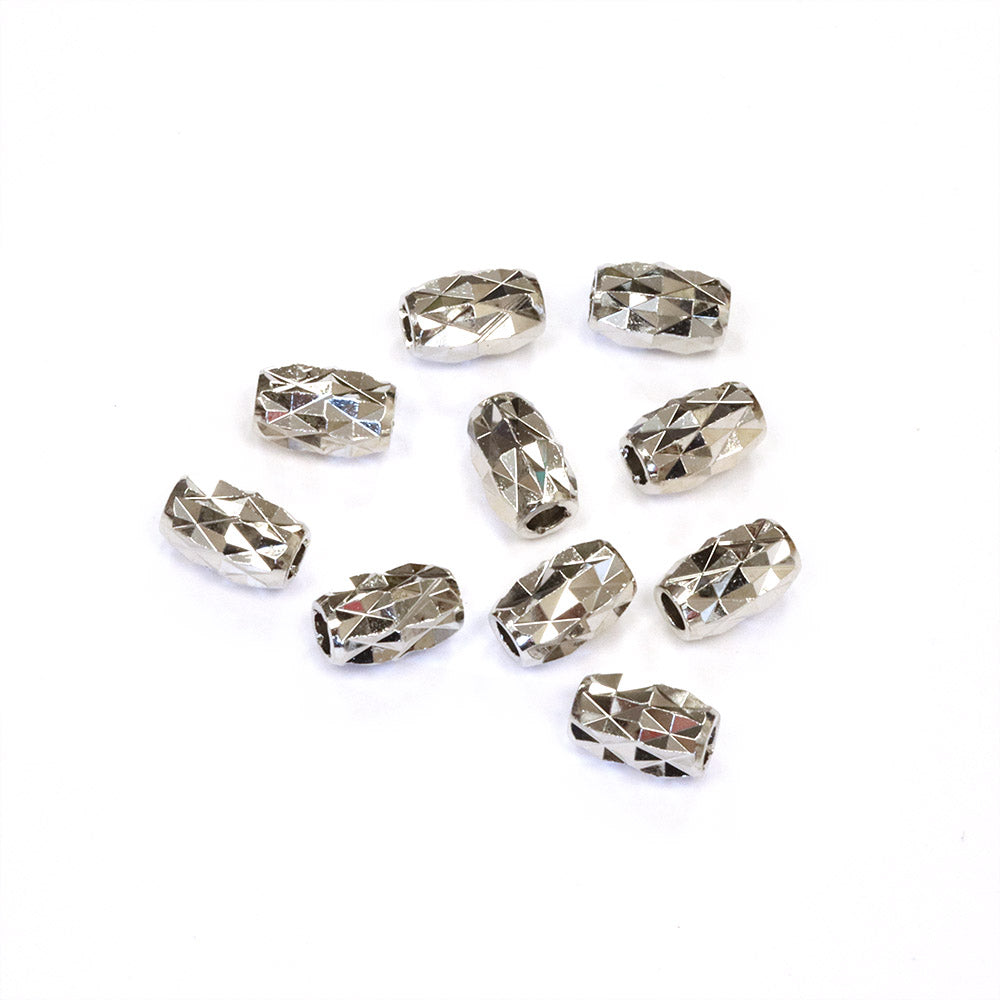Cut Tube Bead Silver Plated 3x6mm - Pack of 10