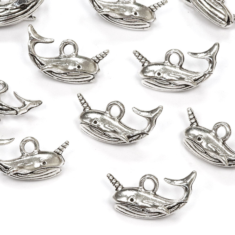 Whale Antique Silver 10mm - Pack of 10