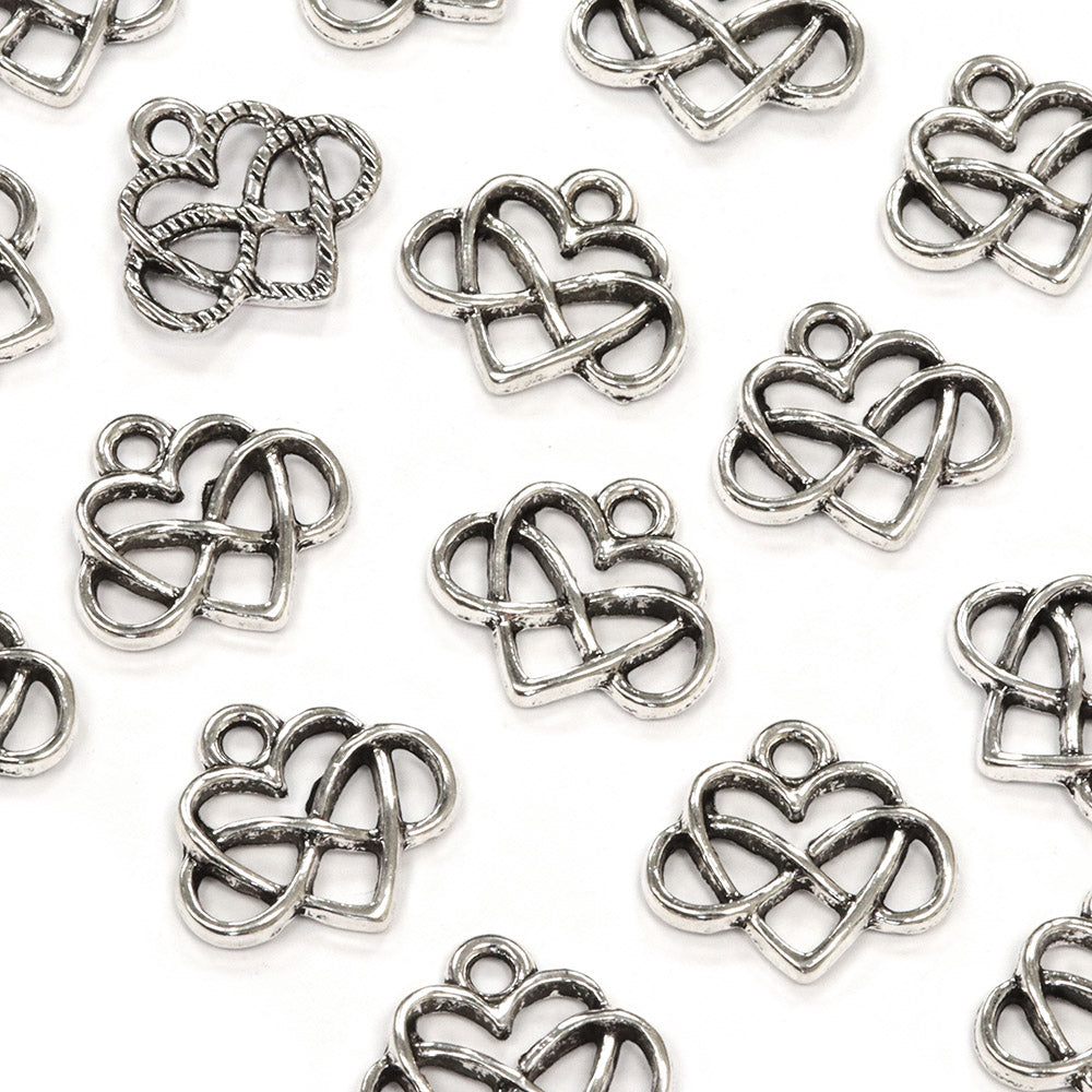 Infinite Heart Antique Silver 15mm - Pack of 20