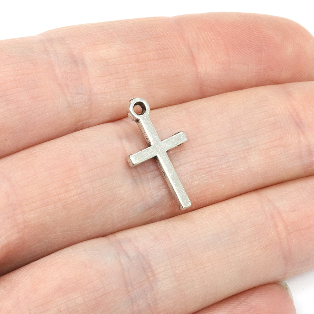 Cross Antique Silver 23x10mm - Pack of 50