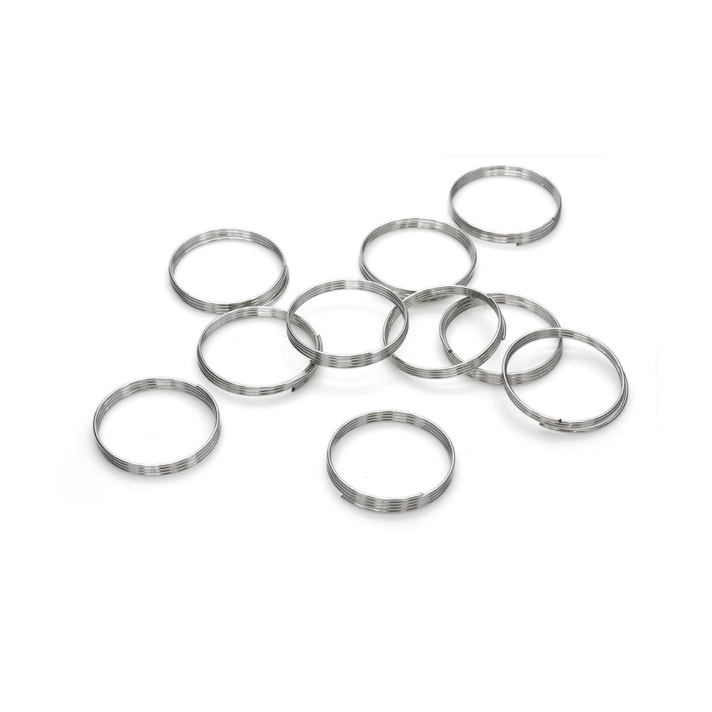 Memory Wire Ring Nickel Plated Metal 20mm-Pack of 10