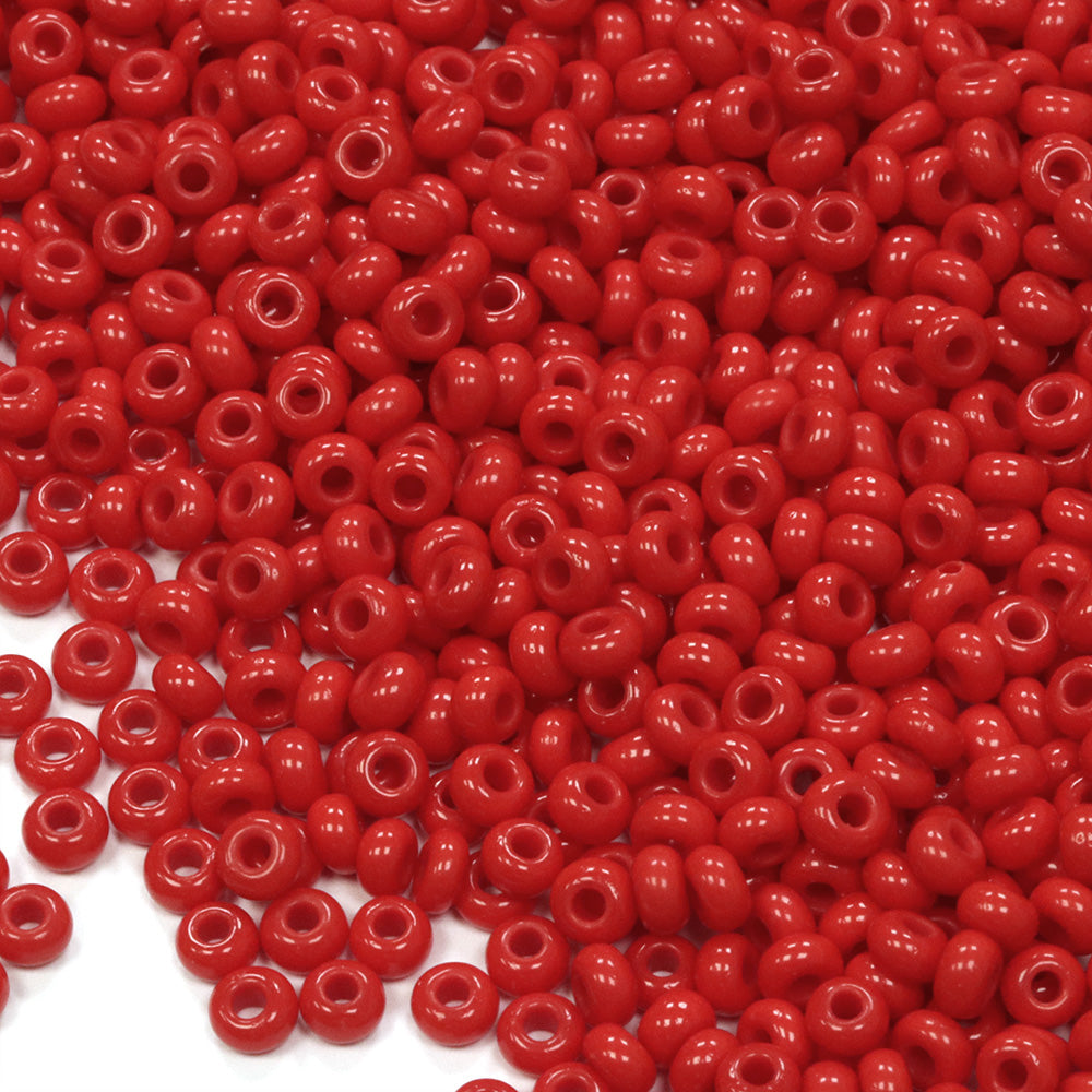 Opaque Czech Red Glass Seed Beads 8/0 Pack of 20g