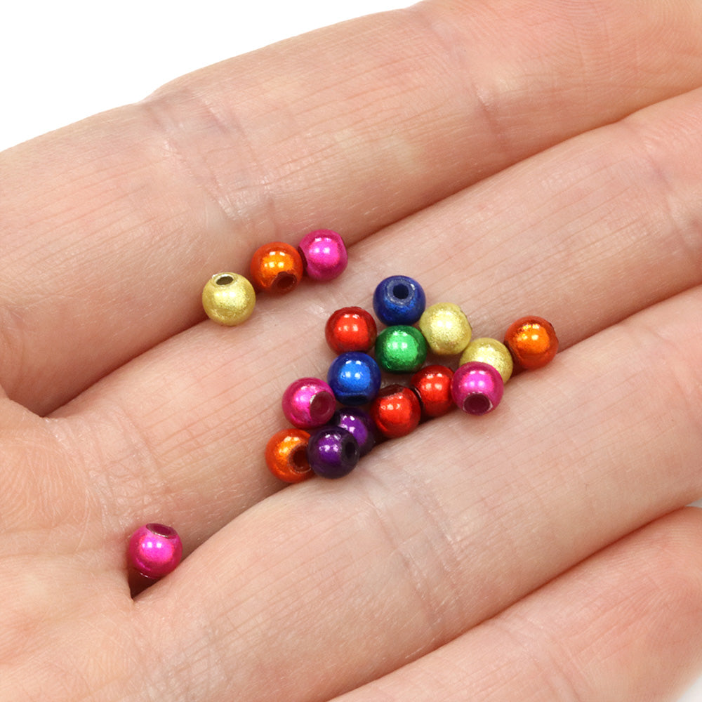 Miracle Bead Rainbow Mix Plastic Round 4mm-Pack of 100