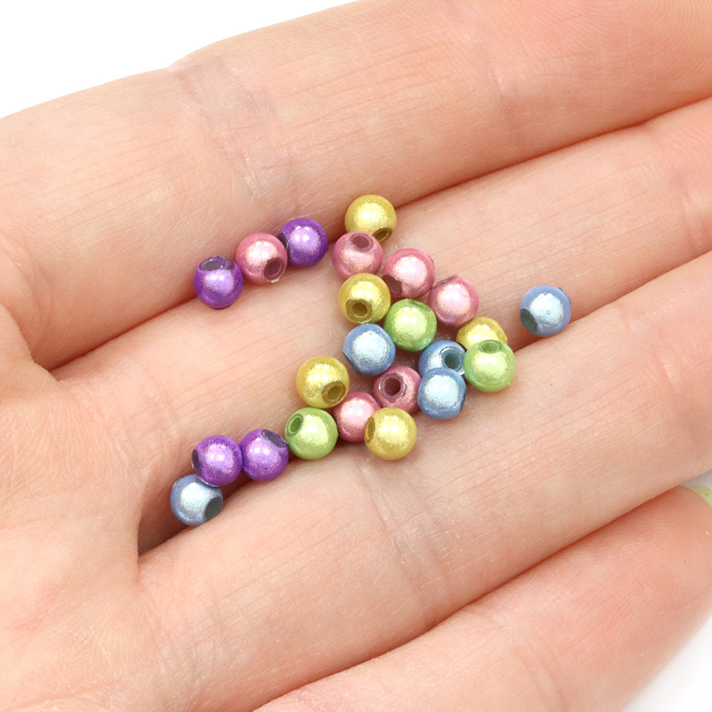 Miracle Bead Spring Mix Plastic Round 4mm-Pack of 100