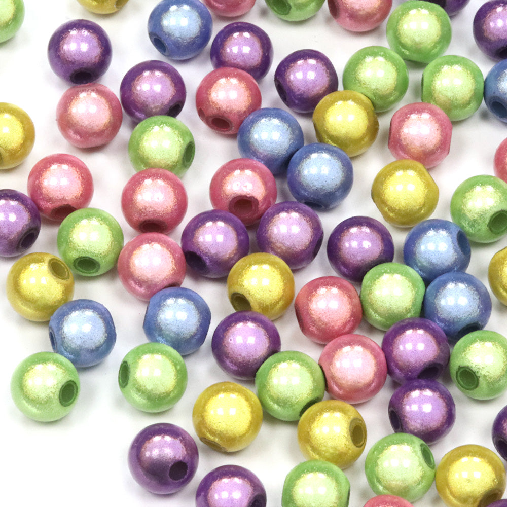 Miracle Bead Spring Mix Plastic Round 6mm-Pack of 100