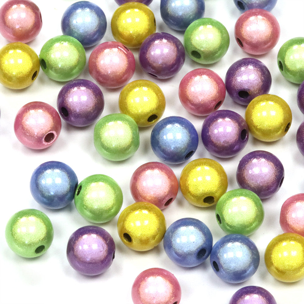 Miracle Bead Spring Mix Plastic Round 8mm-Pack of 50
