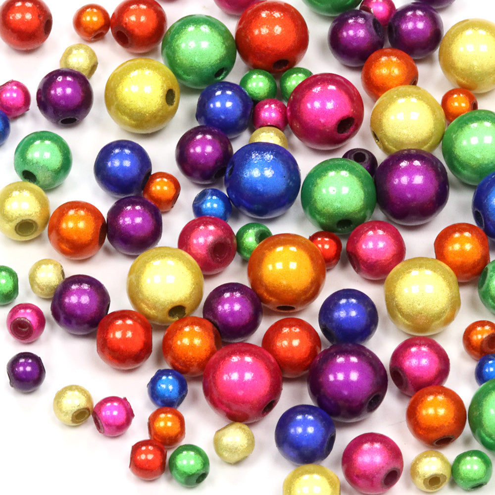 Miracle Bead Rainbow Mix Plastic Round - Pack of 10g