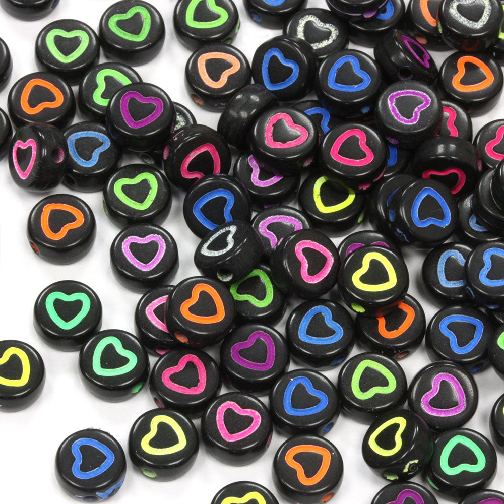 Colourful Plastic Shape Picture Beads 4x7mm Bundle - Pack of 5