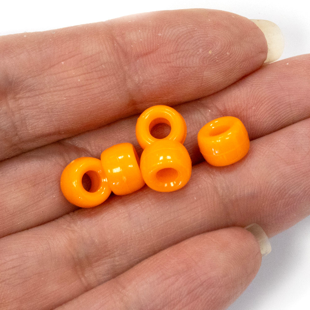 Opaque Orange Plastic Barrel Pony 6x8mm - Pack of 250