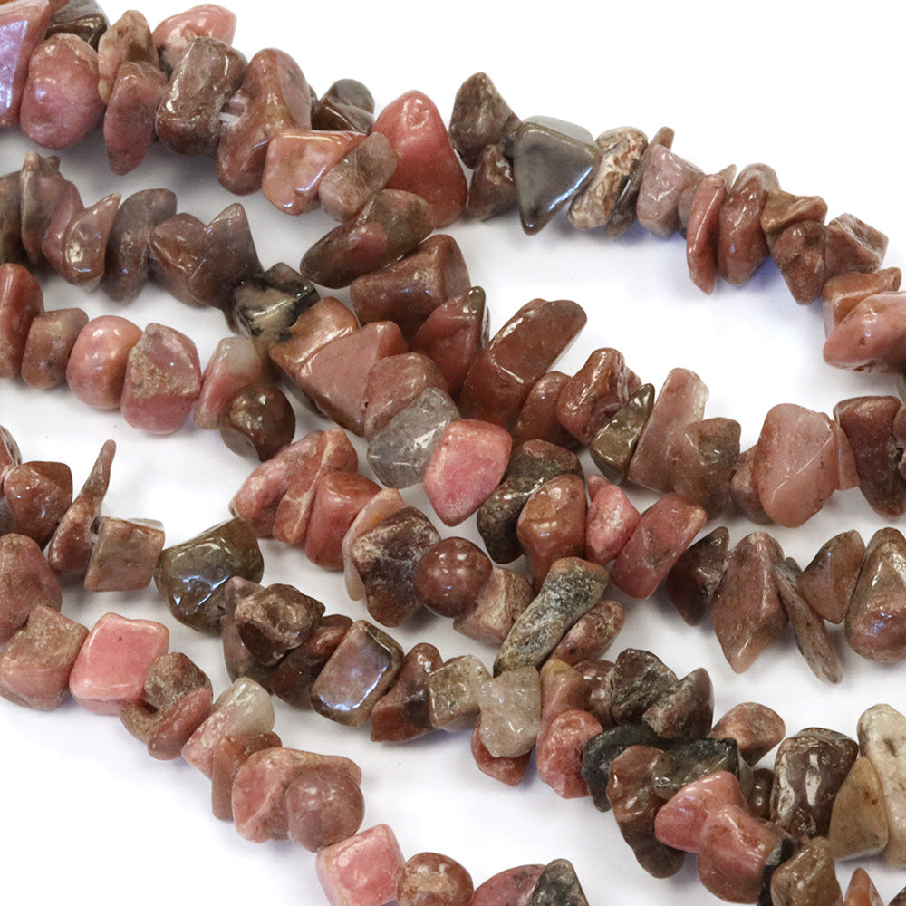 Rhodonite Chips - 80cm Strand