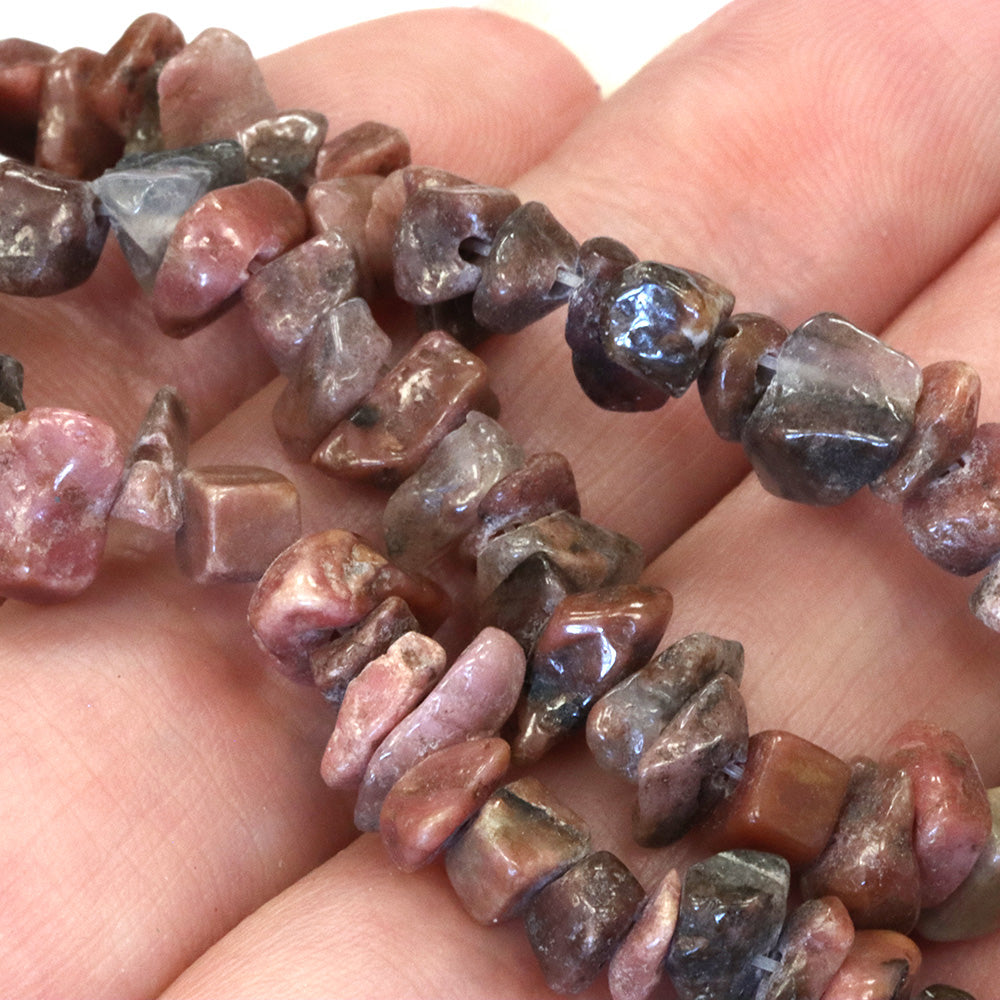 Rhodonite Chips - 80cm Strand