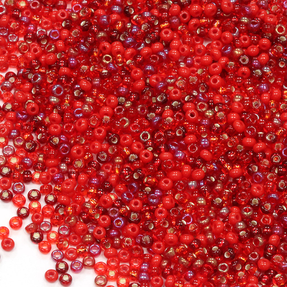 Seed Bead Red Mix 11/0 - Pack of 50g