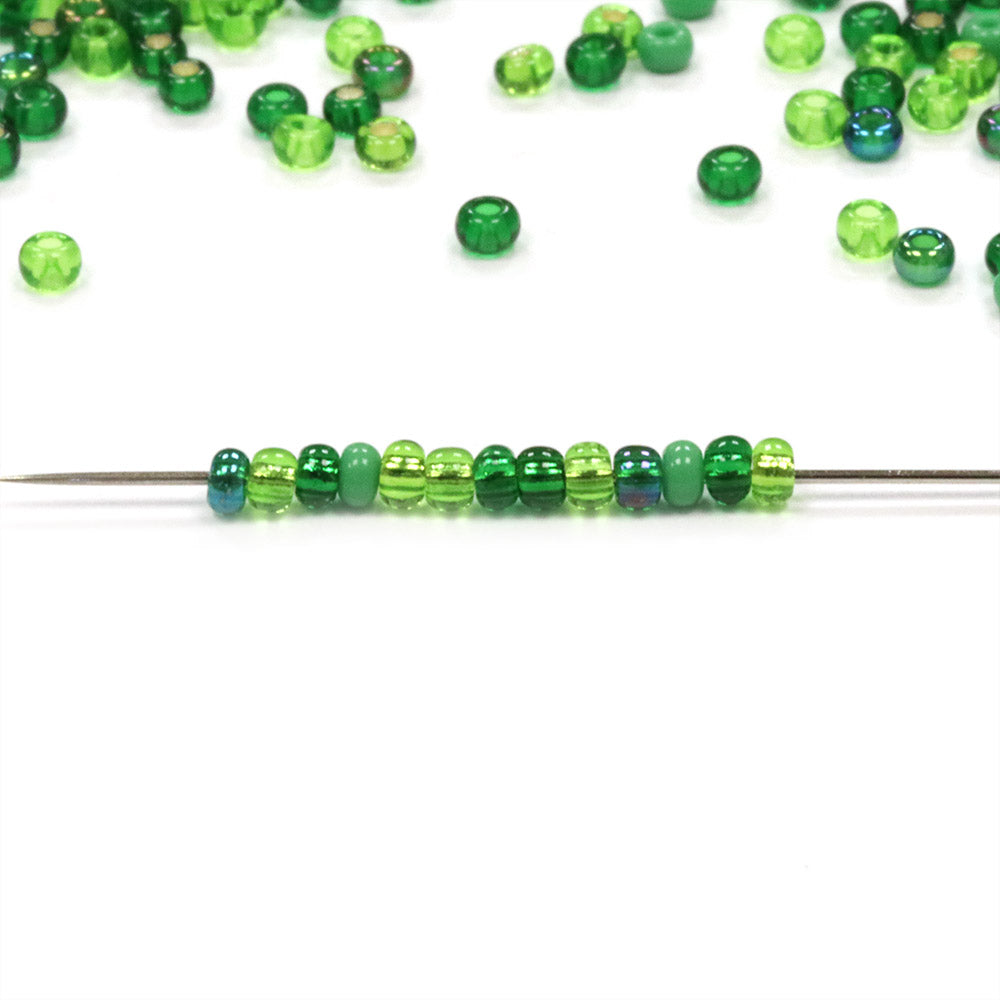 Seed Bead Green Mix 11/0 - Pack of 50g