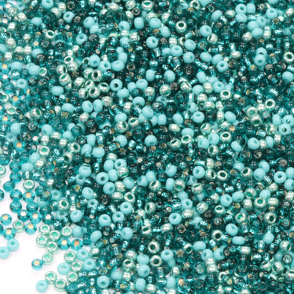 Seed Bead Teal Mix 11/0 - Pack of 50g