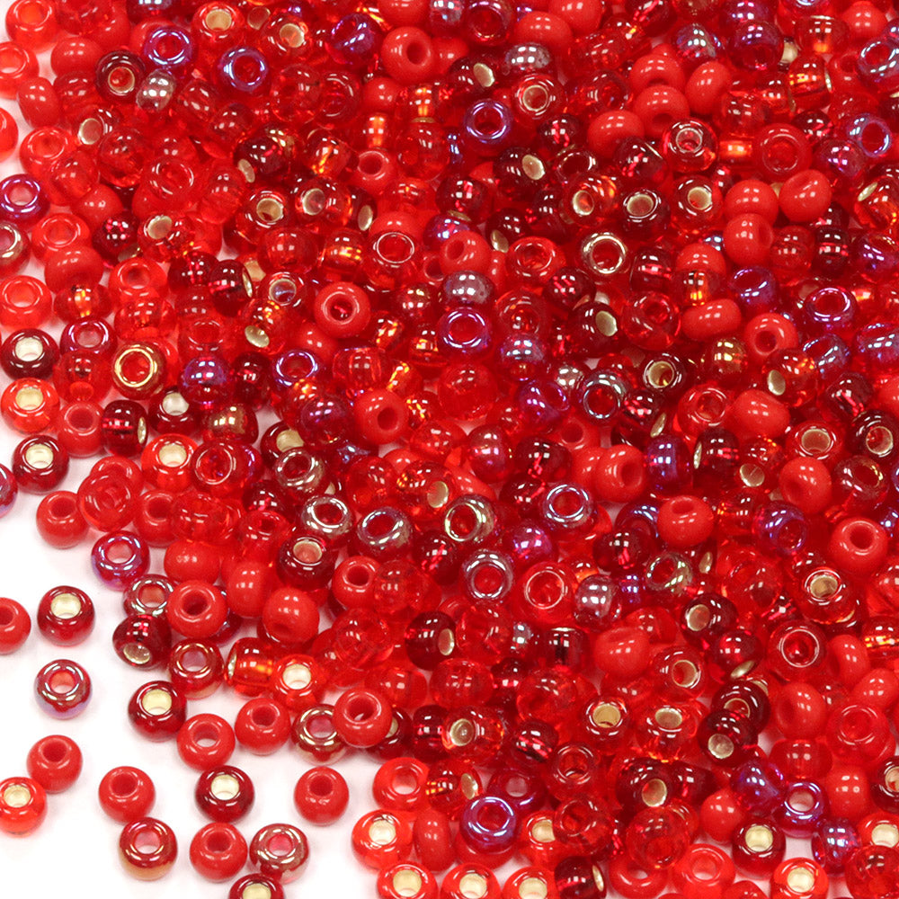 Seed Bead Red Mix 8/0 - Pack of 50g