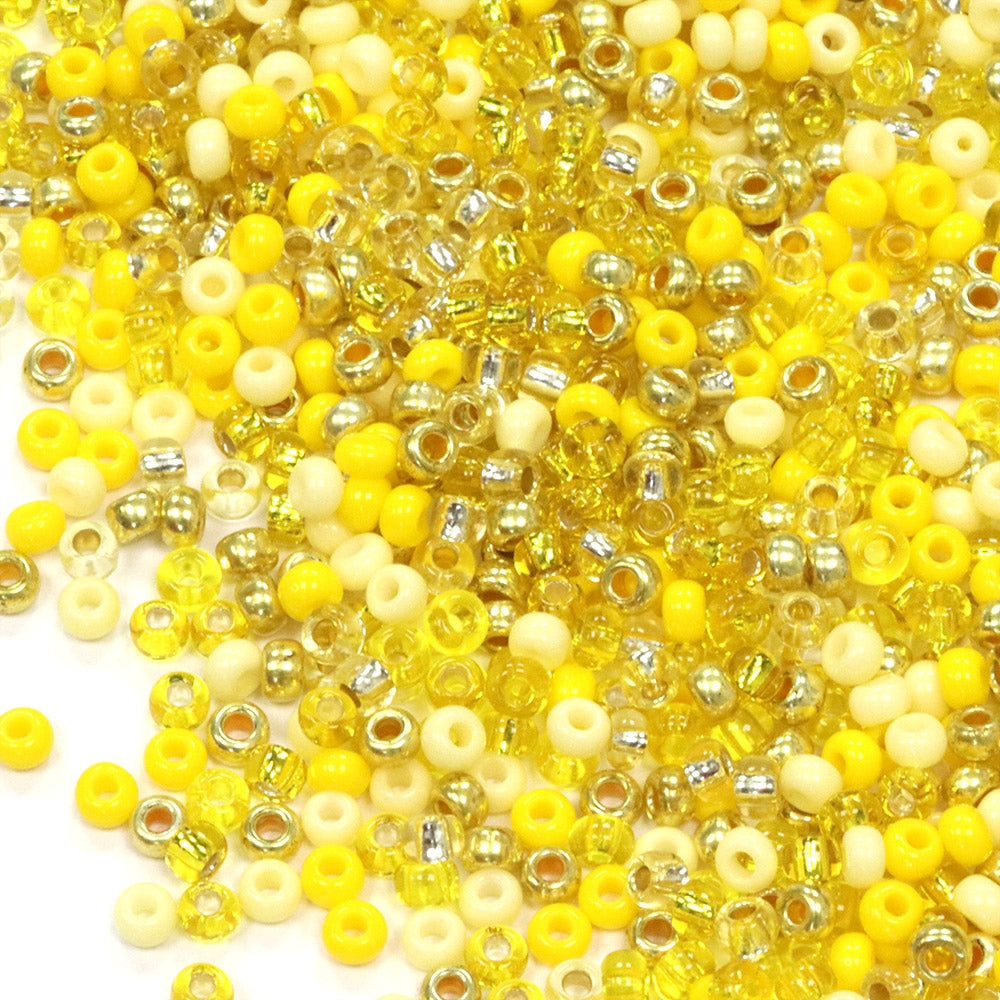 Seed Bead Yellow Mix 8/0 - Pack of 50g