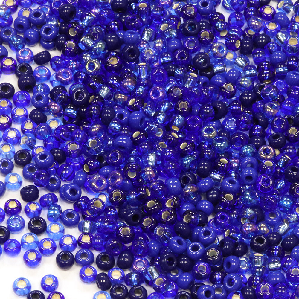 Seed Bead Blue Mix 8/0 - Pack of 50g