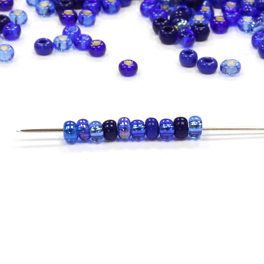 Seed Bead Blue Mix 8/0 - Pack of 50g