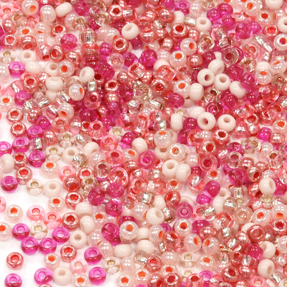 Seed Bead Pink Mix 8/0 - Pack of 50g