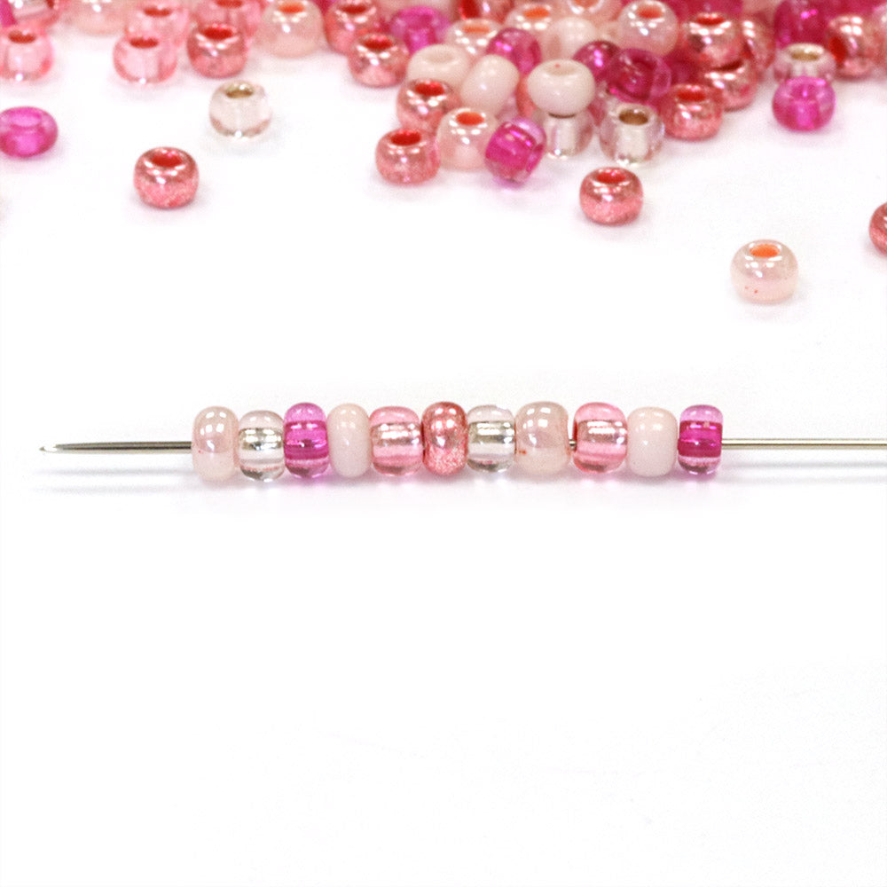 Seed Bead Pink Mix 8/0 - Pack of 50g