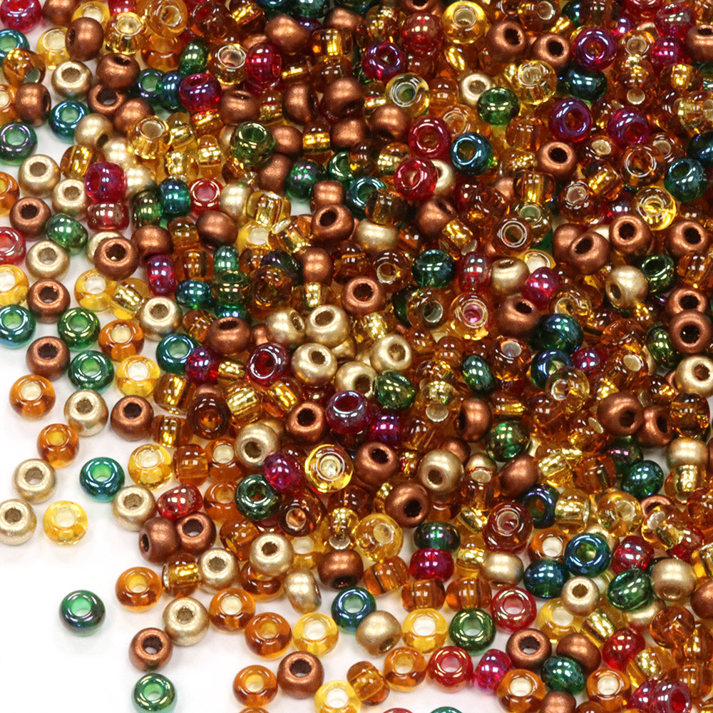 Seed Bead Autumn Mix 8/0 - Pack of 50g